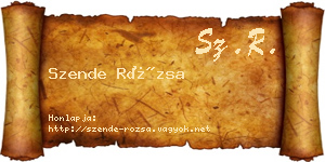 Szende Rózsa névjegykártya