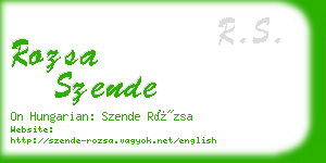 rozsa szende business card